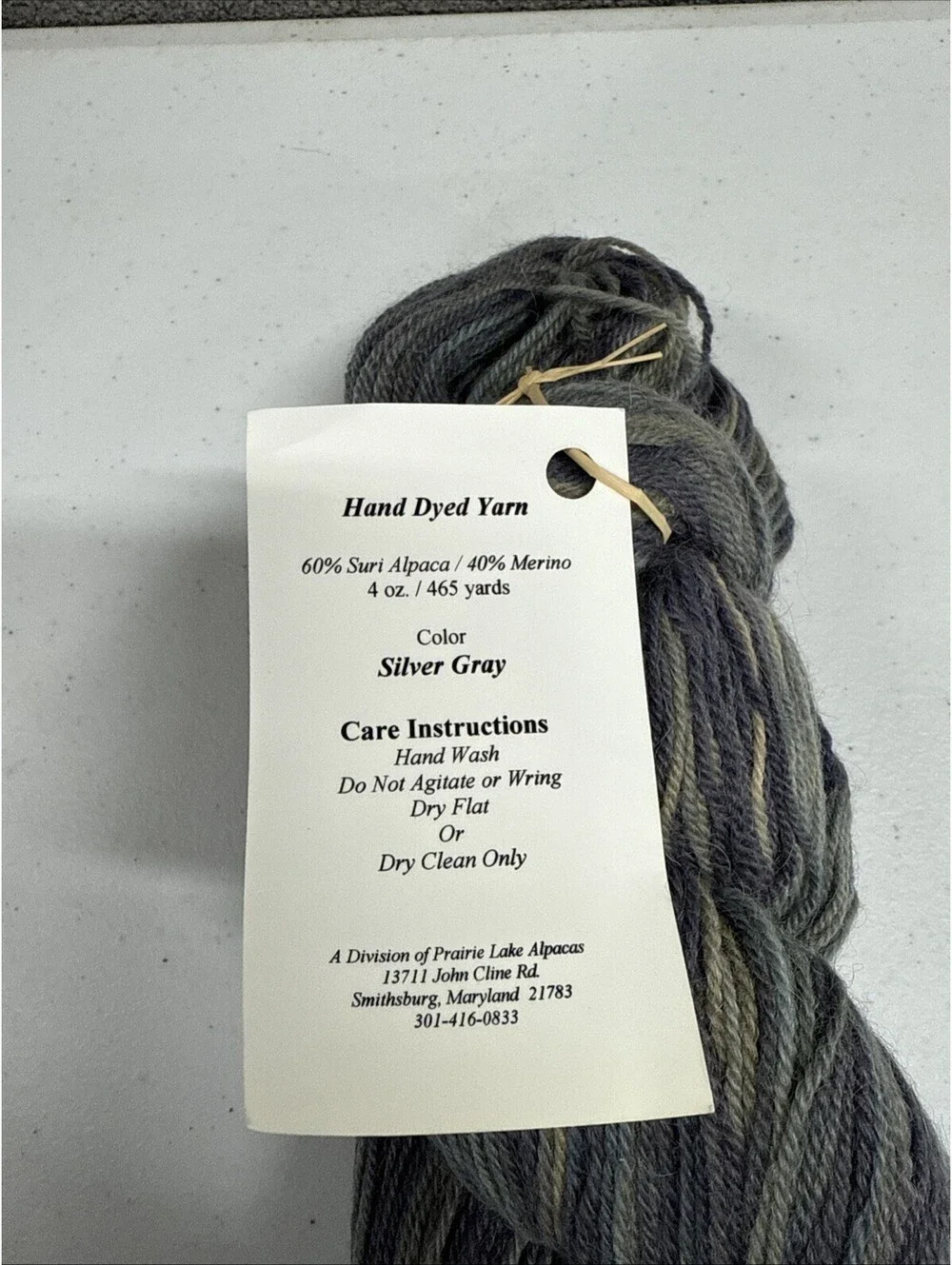 Prairie Manor Suri Alpaca/Merino Shade Silver Gray 1 Skein